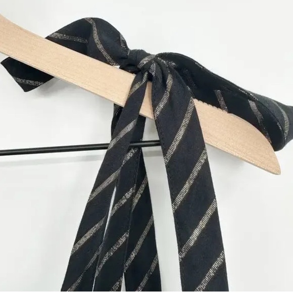 House of harlow 1960 - MD black and gold ruffle mini dress w/tie straps-holiday - Picture 12 of 15